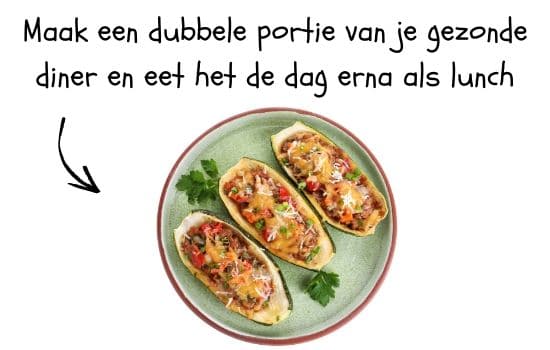 een restje avondeten is een optie als gezonde lunch